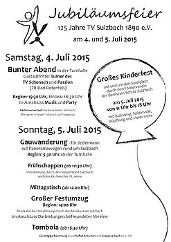 Plakat 125 Jahre TV Sulzbach