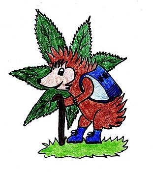 Der Igel mit Kastanienblatt ist das Logo des neuen �Keschtewegs� in Oberweier. Foto: privat