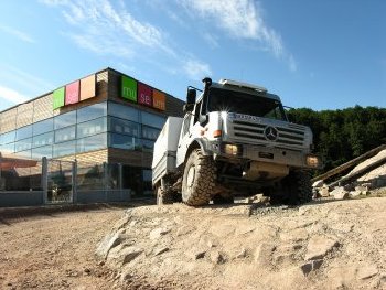 Der Unimog beim Unimogmuseum in Gaggenau.