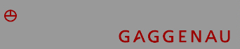 Das Logo der Stadt Gaggenau mit Link zur Startseite der Stadt Gaggenau - Das Wappen der Stadt Gaggenau zeigt in Rot einen weien Sester (ein Getreidema).