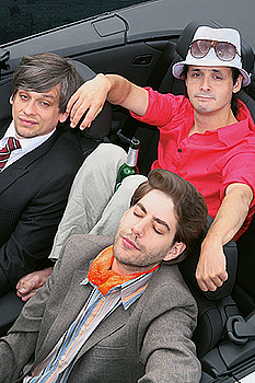 Pressefoto der Kabarettisten Mathias Tretter, Philipp Weber und Claus von Wagner