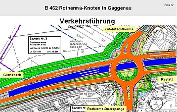 Auf dem Plan ist deutlich zu sehen, wie der Verkehr beim k�nftigen Rotherma-Knoten verlaufen wird.