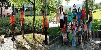 Baubetriebshof sowie Verl�ssliche Grundschulen der Stadt erfahren tatkr�ftige Unterst�tzung durch Ferienarbeiter. Fotos: StVw