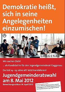 Wahlplakat Jugendgemeinderat. Foto: R�der