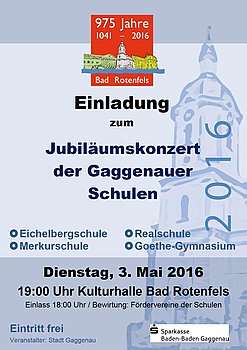 Plakat Konzert Gaggenauer Schulen