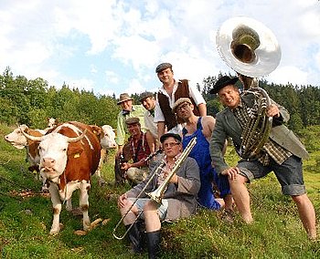 Pressefoto der Dixie-Band Landjatz aus Forbach