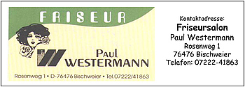 Werbeanzeige Friseur Westermann