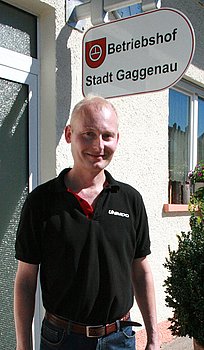 Seit Montag an der Spitze des st�dtischen Baubetriebshofs: Diplom-Ingenieur Bj�rn Schucker (41). Foto: StVw