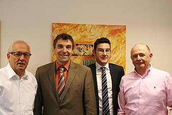 Knut Mehnert, Oberb�rgermeister Christof Florus, Thorsten Hauck, Gisbert S�nger (v.l.n.r.) 