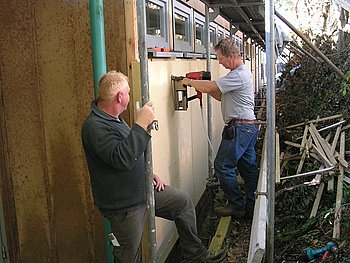 Holzweichfaserplatten erg�nzen die Au�end�mmung aus Mineralwolle