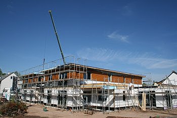 Blick auf die Baustelle der entstehenden Kindertagesst�tte im Bruchgraben.