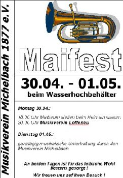 Plakat des Maifestes in Michelbach
