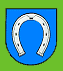 Wappen der Gemeinde Michelbach: Weies Hufeisen auf blauem Grund